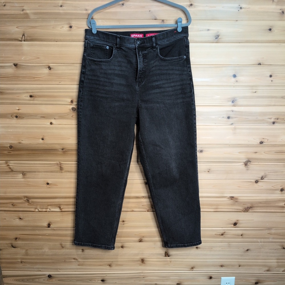 Spanx Shape 90s Straight Leg Jeans Washed Black High Rise 21596R XL Regular